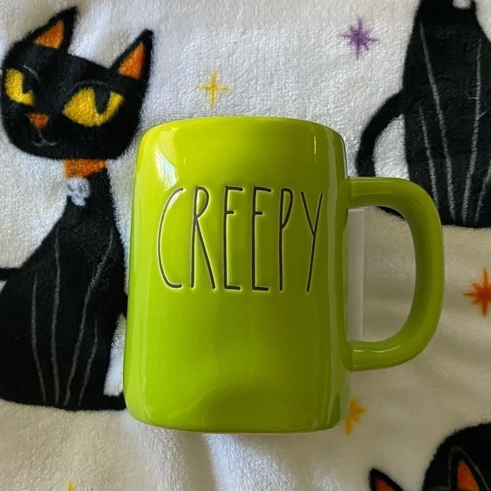 NWOT-RAE DUNN-GREEN “CREEPY” HALLOWEEN MUG-16 OZ